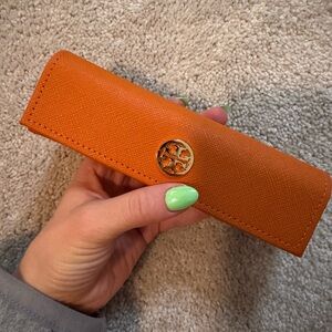 Tory Burch Vibrant Orange Eyewear Case